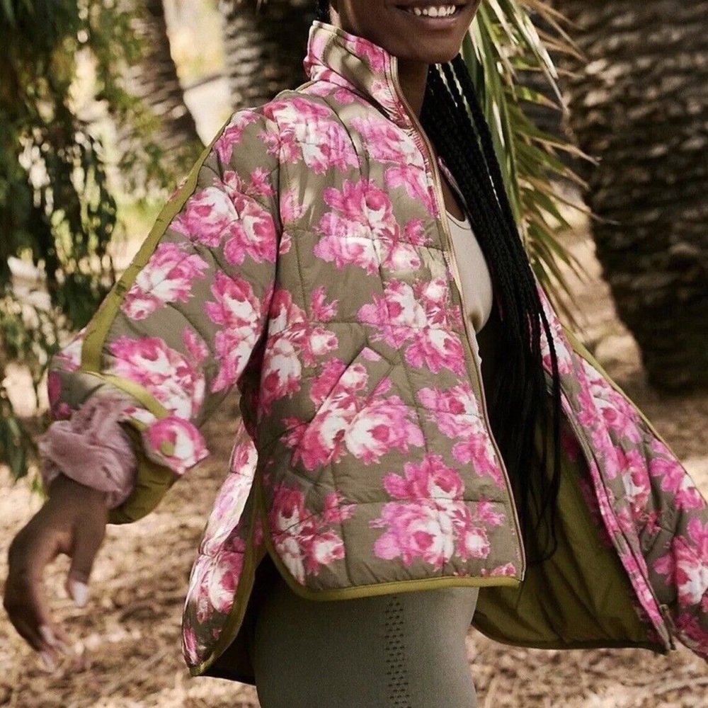 NWT Free People Movement Pippa Packable Puffer XS Floral